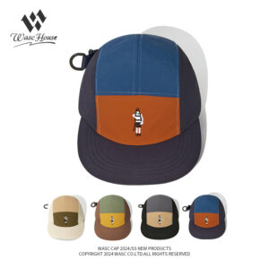 custom color blocked embroidered waterproof quick dry five panel cap