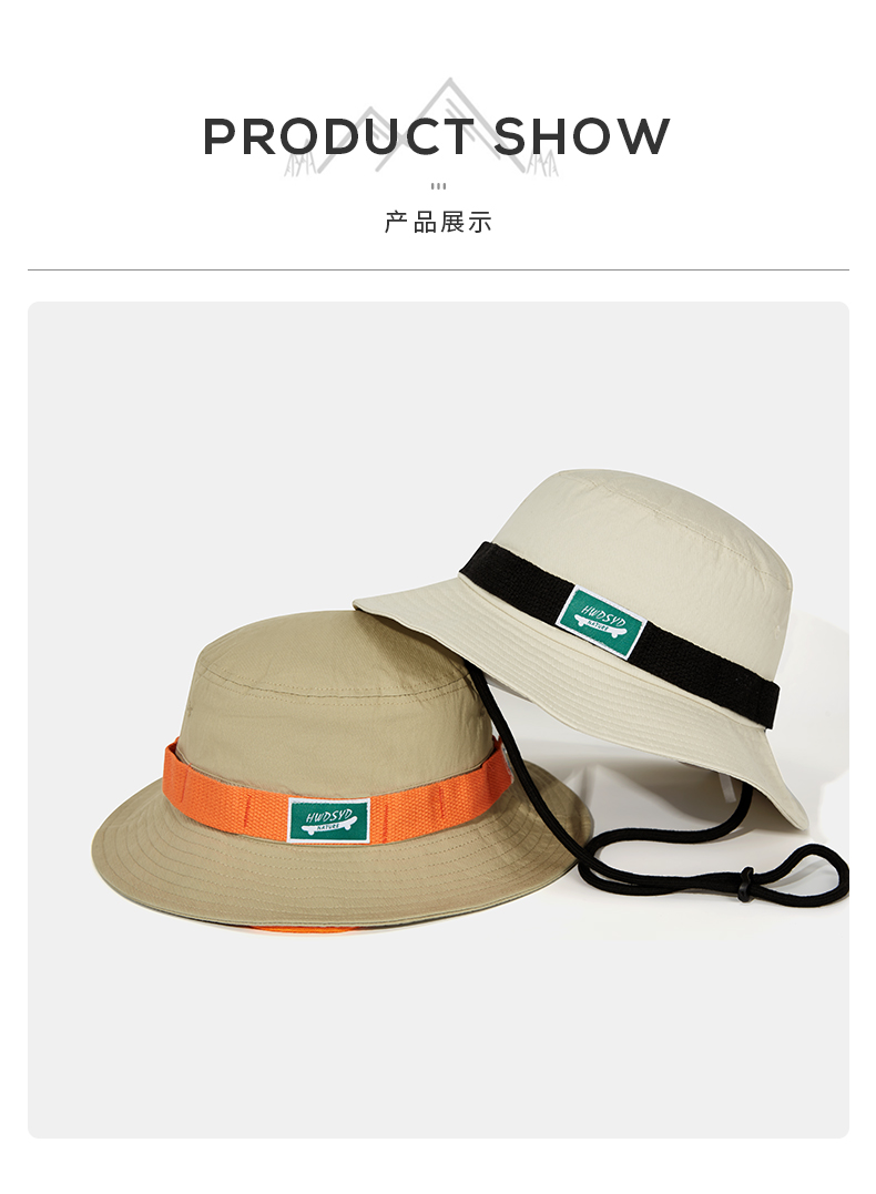 custom color blocked patch embroidered quick dry waterproof bucket hat with strap