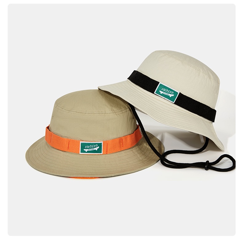 custom color blocked patch embroidered quick dry waterproof bucket hat with strap