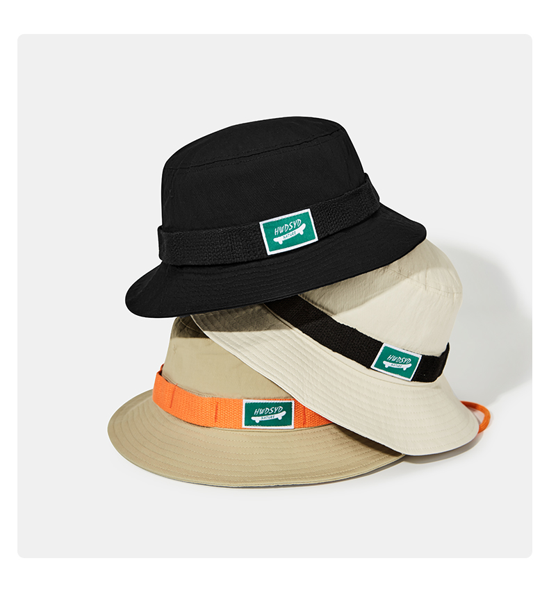 custom color blocked patch embroidered quick dry waterproof bucket hat with strap