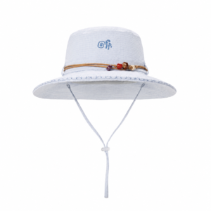 custom beaded embroidered breathable sun protection bucket hat