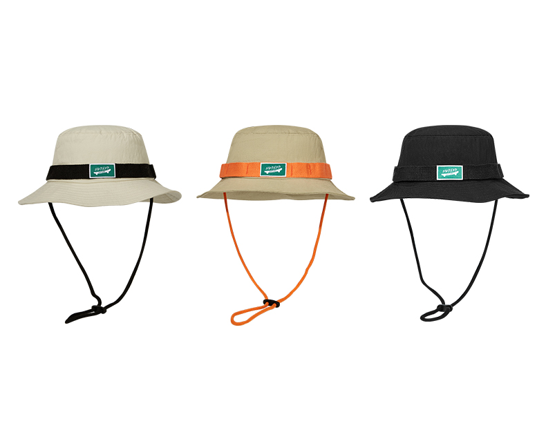 custom color blocked patch embroidered quick dry waterproof bucket hat with strap