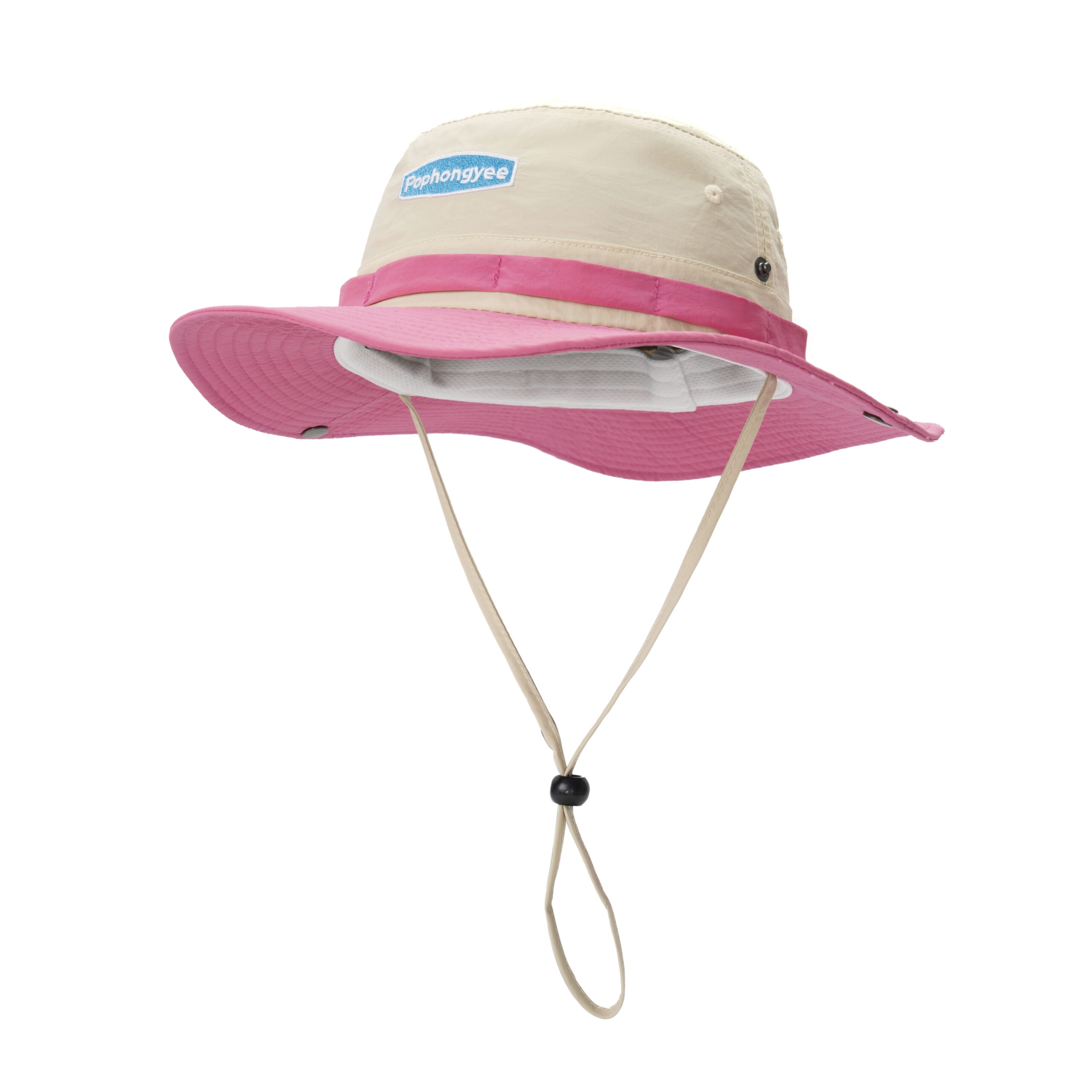custom color blocked embroidered sun protection waterproof foldable bucket hat