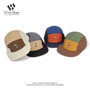 custom color blocked embroidered waterproof quick dry five panel cap