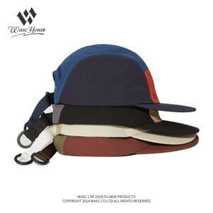 custom color blocked embroidered waterproof quick dry five panel cap
