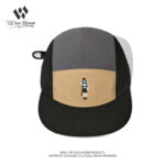 custom color blocked embroidered waterproof quick dry five panel cap