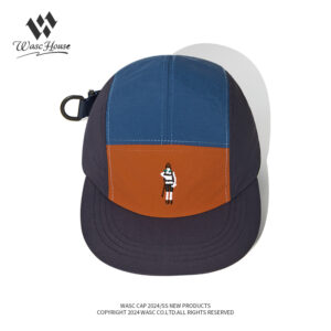 custom color blocked embroidered waterproof quick dry five panel cap