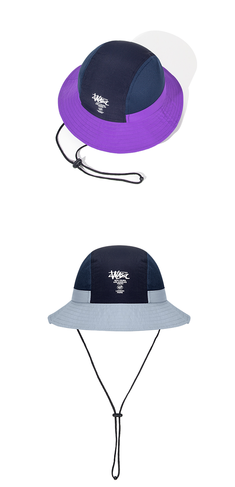custom embroidered mesh waterproof quick dry bucket hat with wind strap