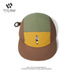 custom color blocked embroidered waterproof quick dry five panel cap