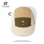 custom color blocked embroidered waterproof quick dry five panel cap