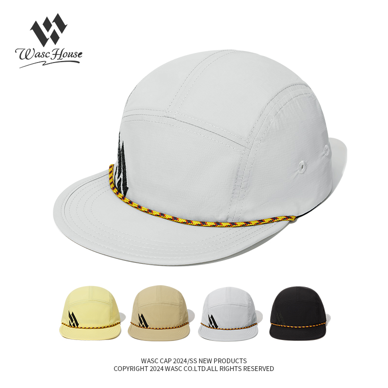Custom Patch Embroidered Quick Dry Waterproof Five Panel Cap With Strap