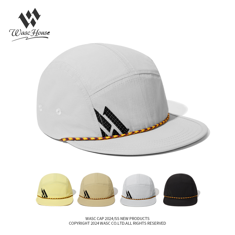 Custom Patch Embroidered Quick Dry Waterproof Five Panel Cap With Strap