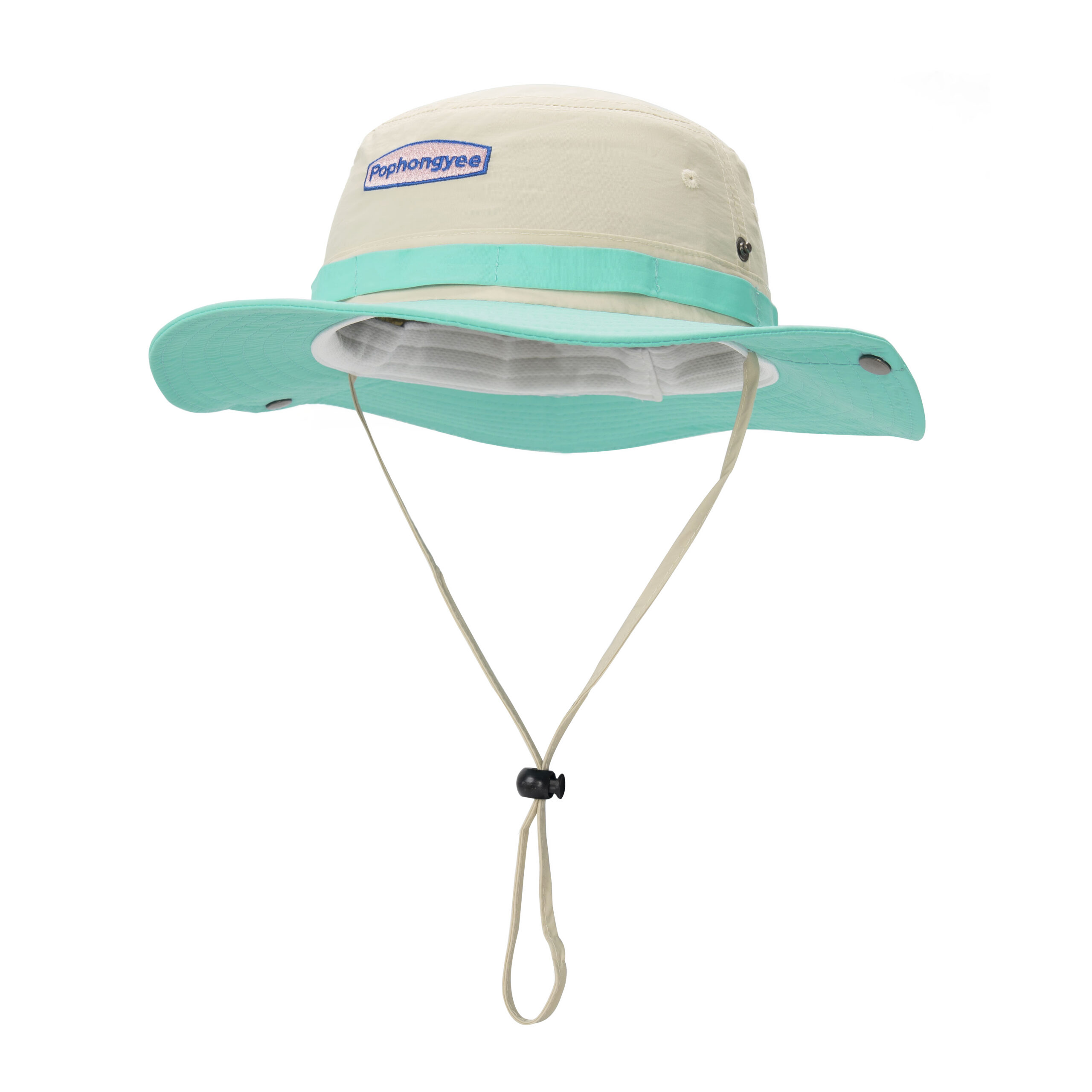 custom color blocked embroidered sun protection waterproof foldable bucket hat