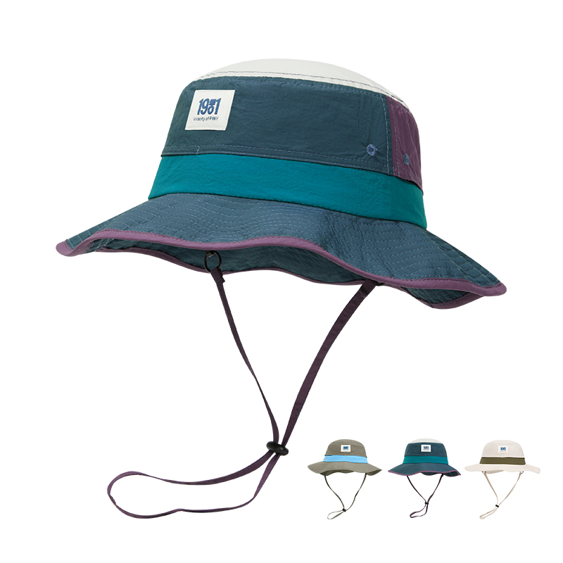 custom color contrast logo embroidered quick dry waterproof sun protection bucket hat