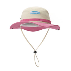 custom color blocked embroidered sun protection waterproof foldable bucket hat