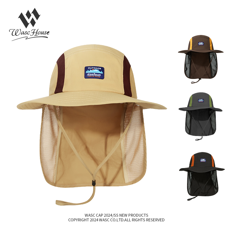 custom logo embroidered waterproof sun protection bucket hat with wind strap