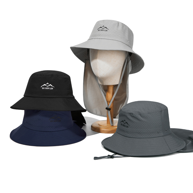 custom mesh printed breathable sun protection waterproof bucket hat