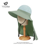 custom color blocked bucket hat with wind strap, quick dry, waterproof, sun protection & foldable