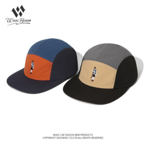 custom color blocked embroidered waterproof quick dry five panel cap