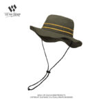 custom striped bucket hat with wind strap, quick dry, waterproof & sun protection