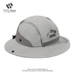 custom embroidered quick dry waterproof sun protection bucket hat with wind strap