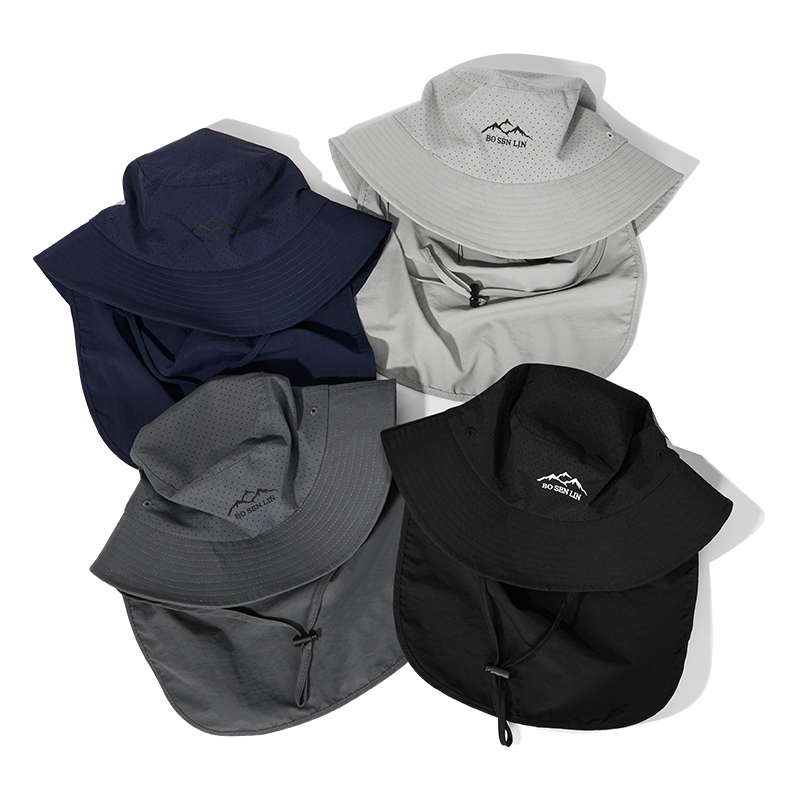 custom mesh printed breathable sun protection waterproof bucket hat
