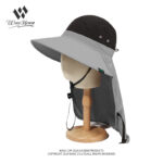 custom color blocked bucket hat with wind strap, quick dry, waterproof, sun protection & foldable