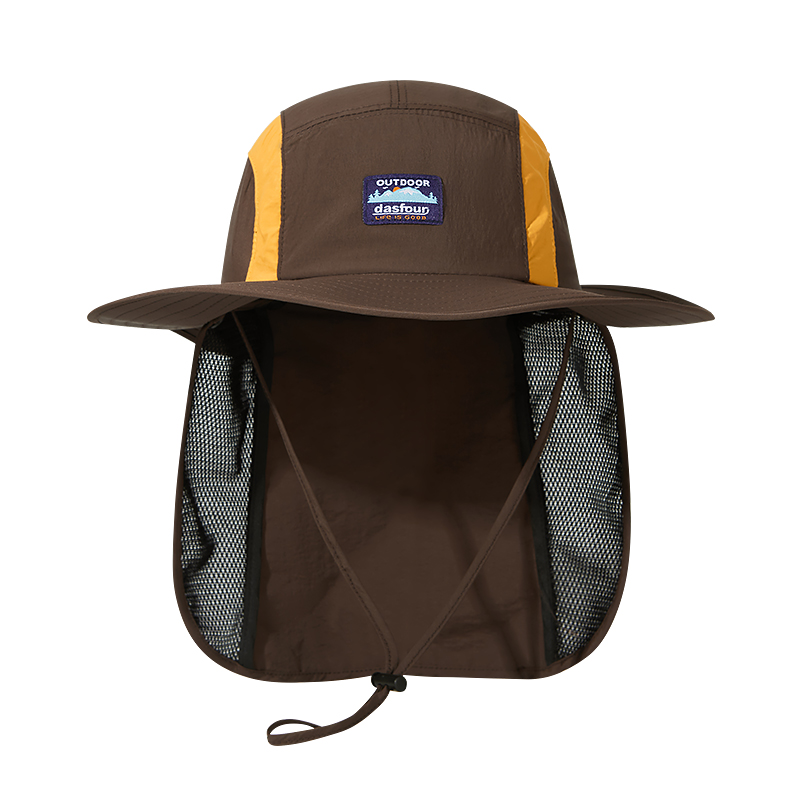custom logo embroidered waterproof sun protection bucket hat with wind strap