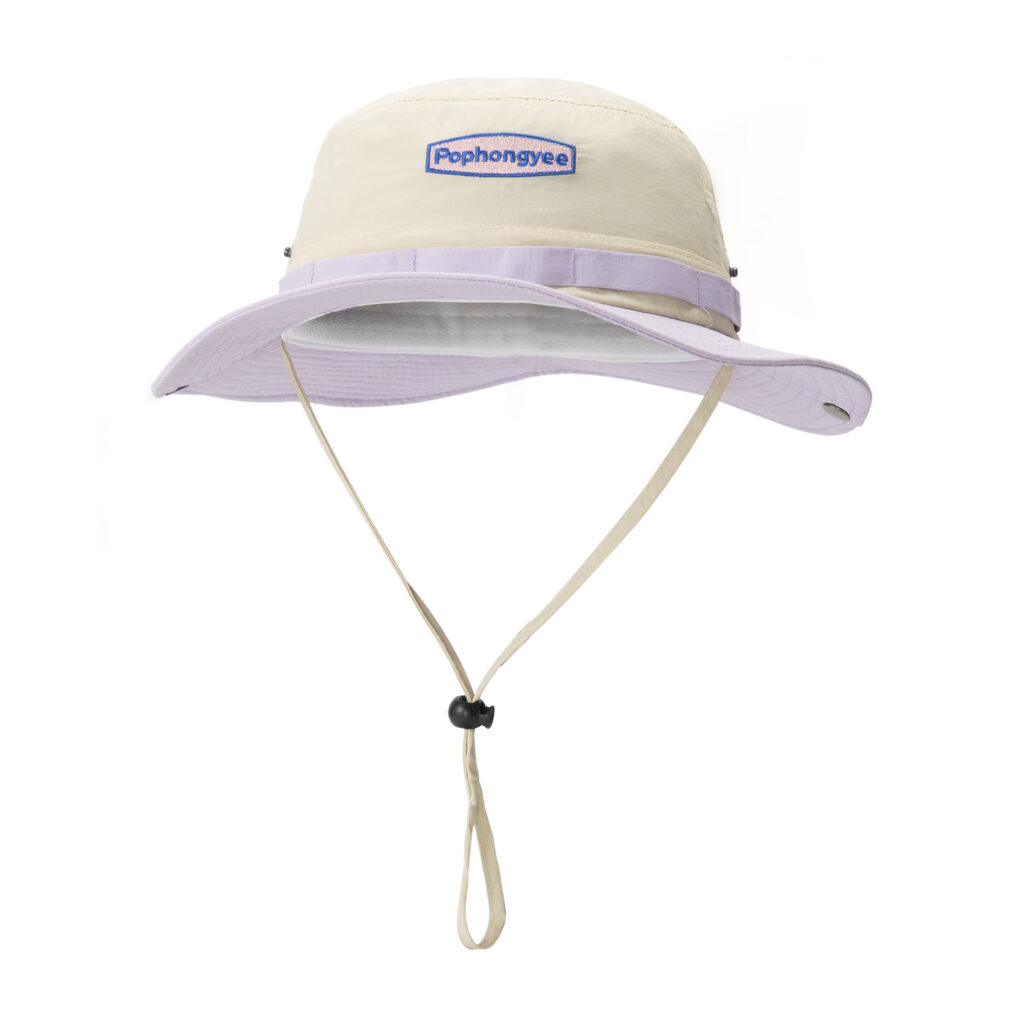custom color blocked embroidered sun protection waterproof foldable bucket hat