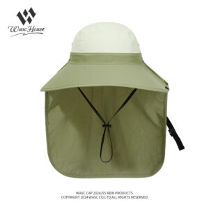 custom color blocked bucket hat with wind strap, quick dry, waterproof, sun protection & foldable