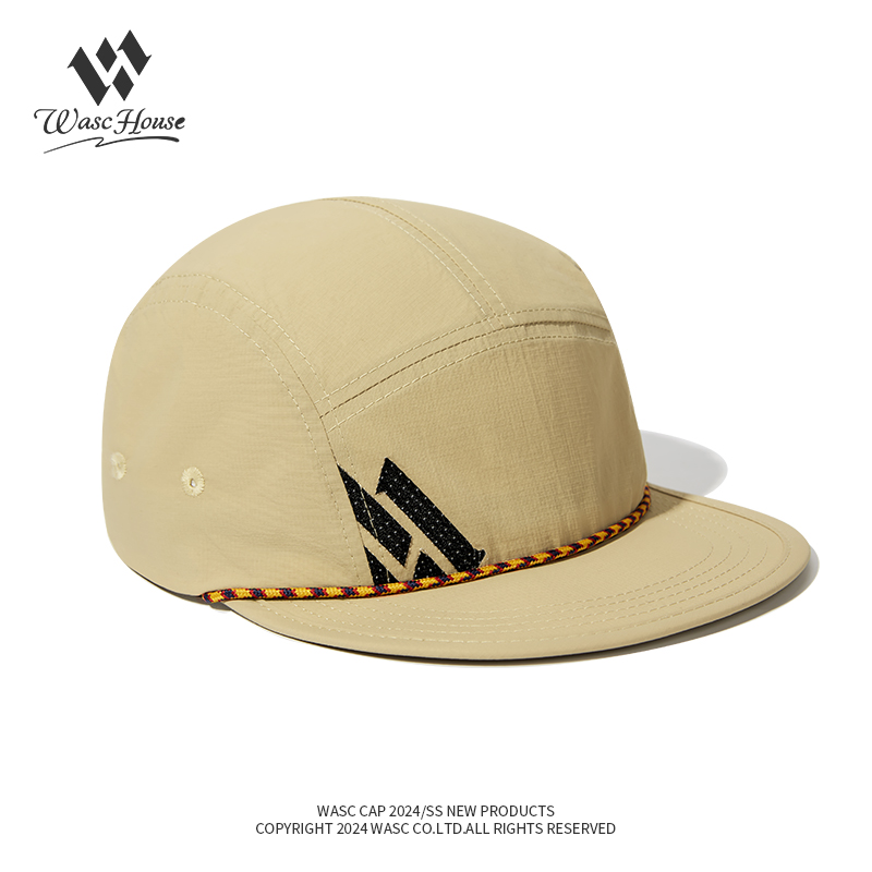 Custom Patch Embroidered Quick Dry Waterproof Five Panel Cap With Strap