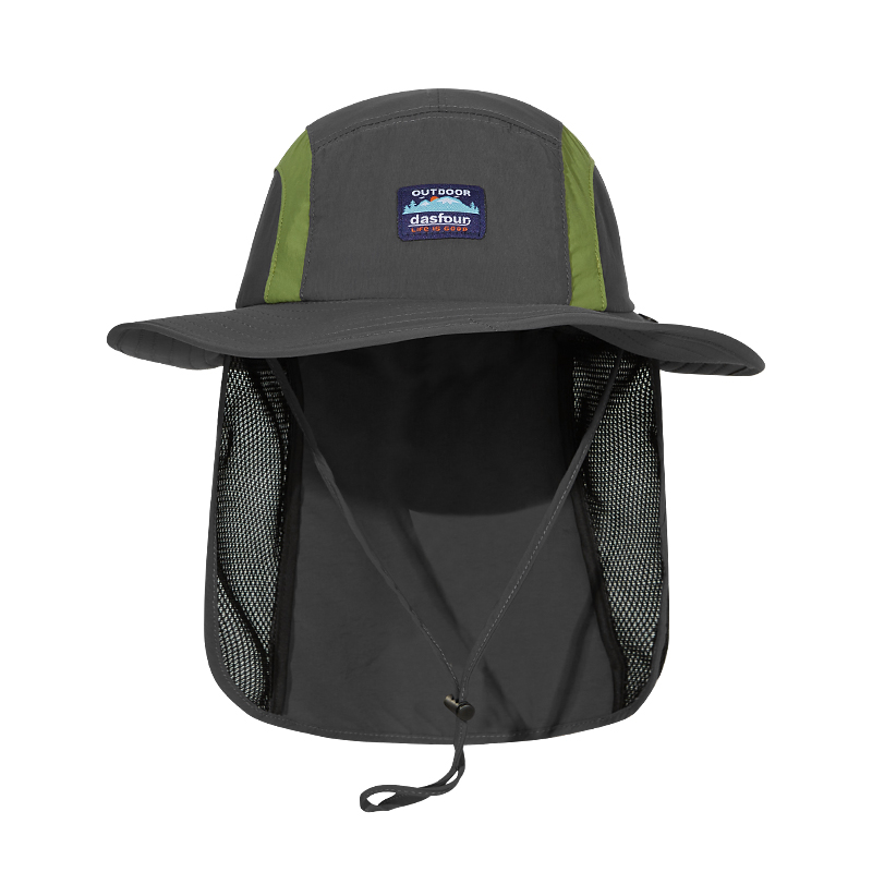 custom logo embroidered waterproof sun protection bucket hat with wind strap
