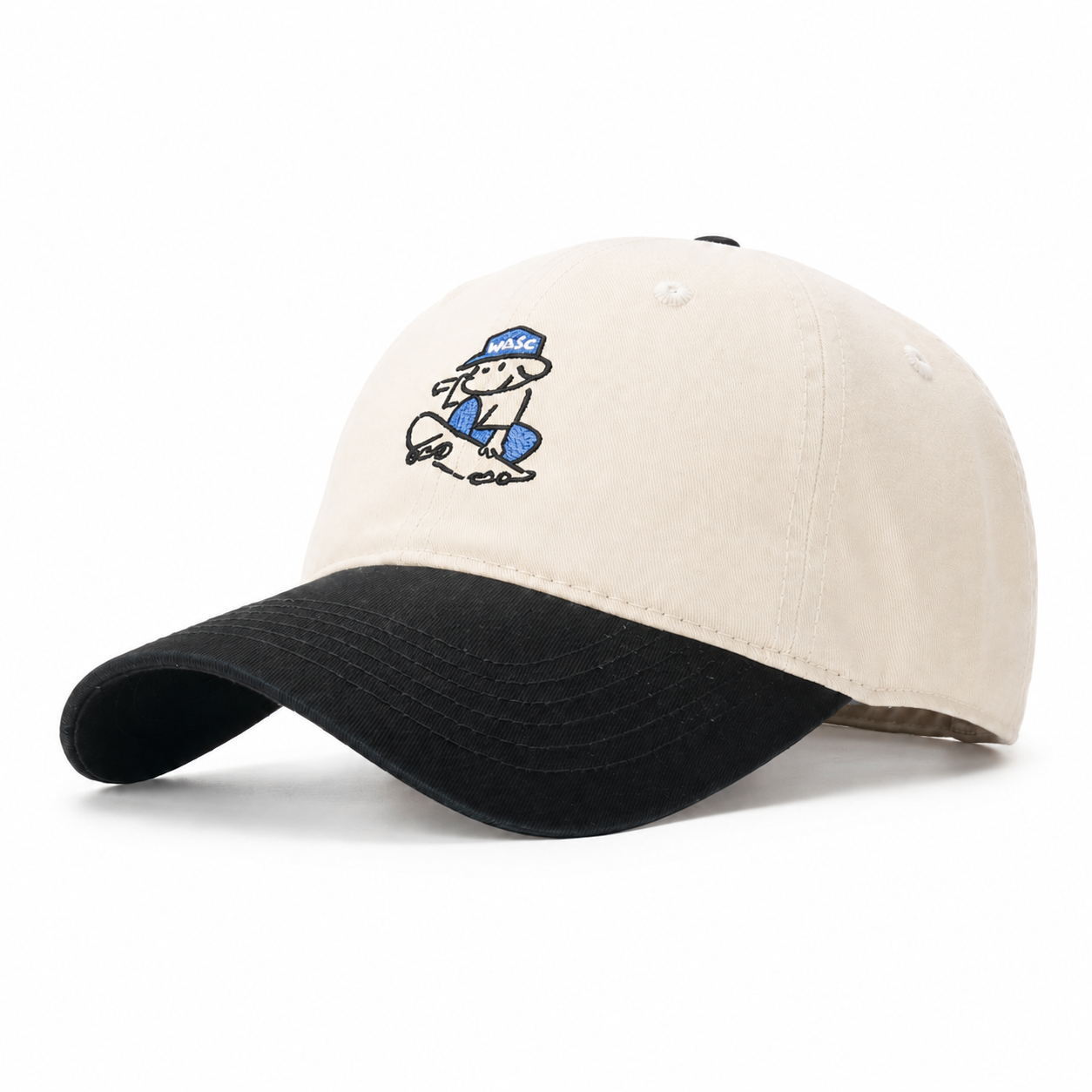 custom color blocked embroidered baseball cap