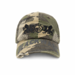custom distressed ripped edge printed & embroidered baseball cap