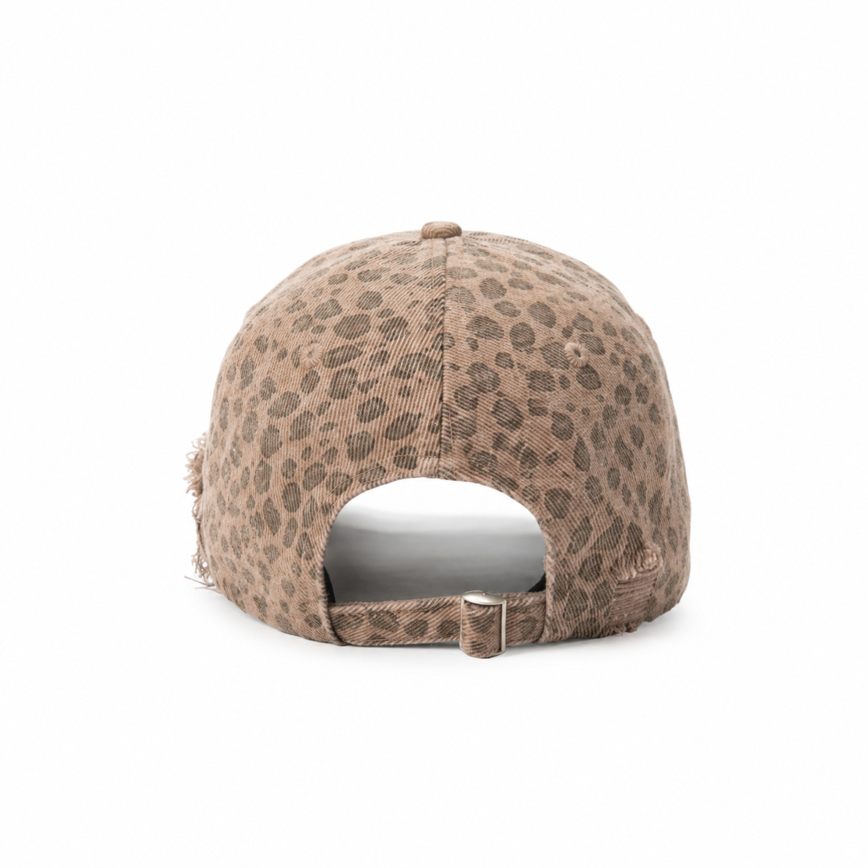 custom leopard denim distressed embroidery baseball cap