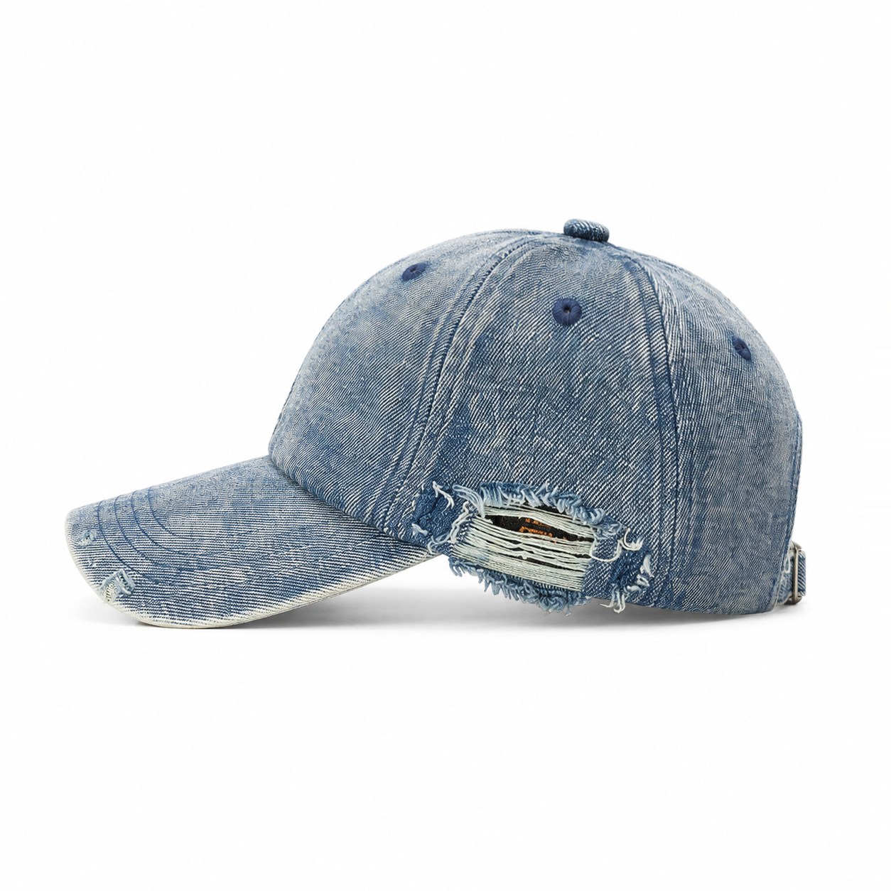 custom leopard denim distressed embroidery baseball cap