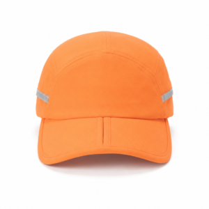 solid color reflective stripe split brim five panel cap custom