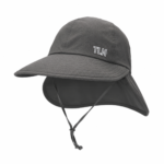 solid color small logo neck flap sun hat