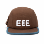 custom striped edge cargo pocket embroidered 5 panel cap