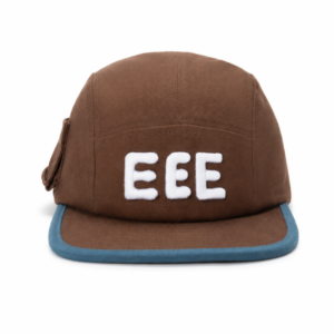 custom striped edge cargo pocket embroidered 5 panel cap