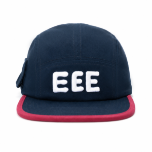custom striped edge cargo pocket embroidered 5 panel cap
