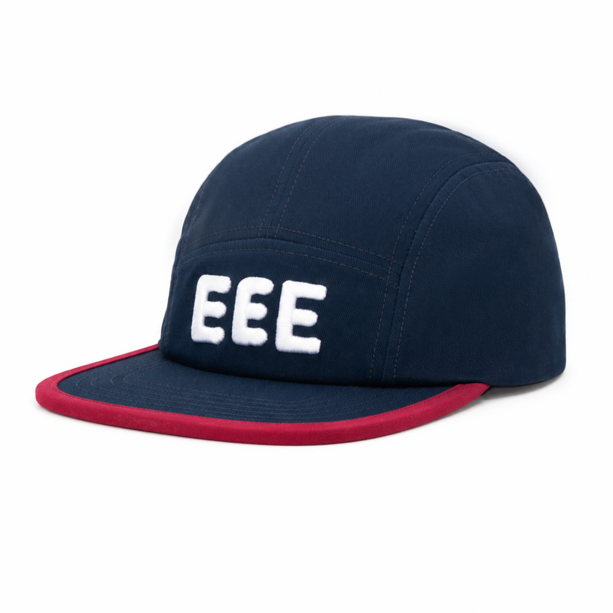 custom striped edge cargo pocket embroidered 5 panel cap