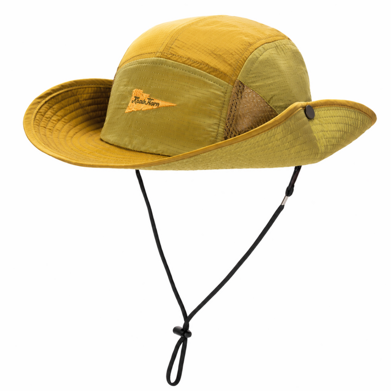 Custom Color-Blocked Mesh Bucket Hat with Wind Strap, Breathable, Sun Protection & Waterproof