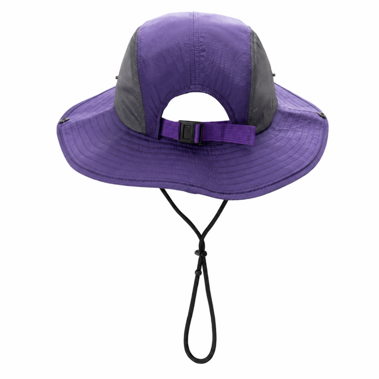 custom color blocked mesh bucket hat with wind strap, breathable, sun protection & waterproof