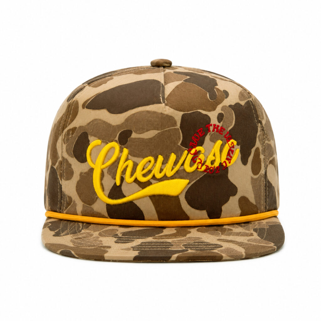 custom camo strap embroidered baseball cap