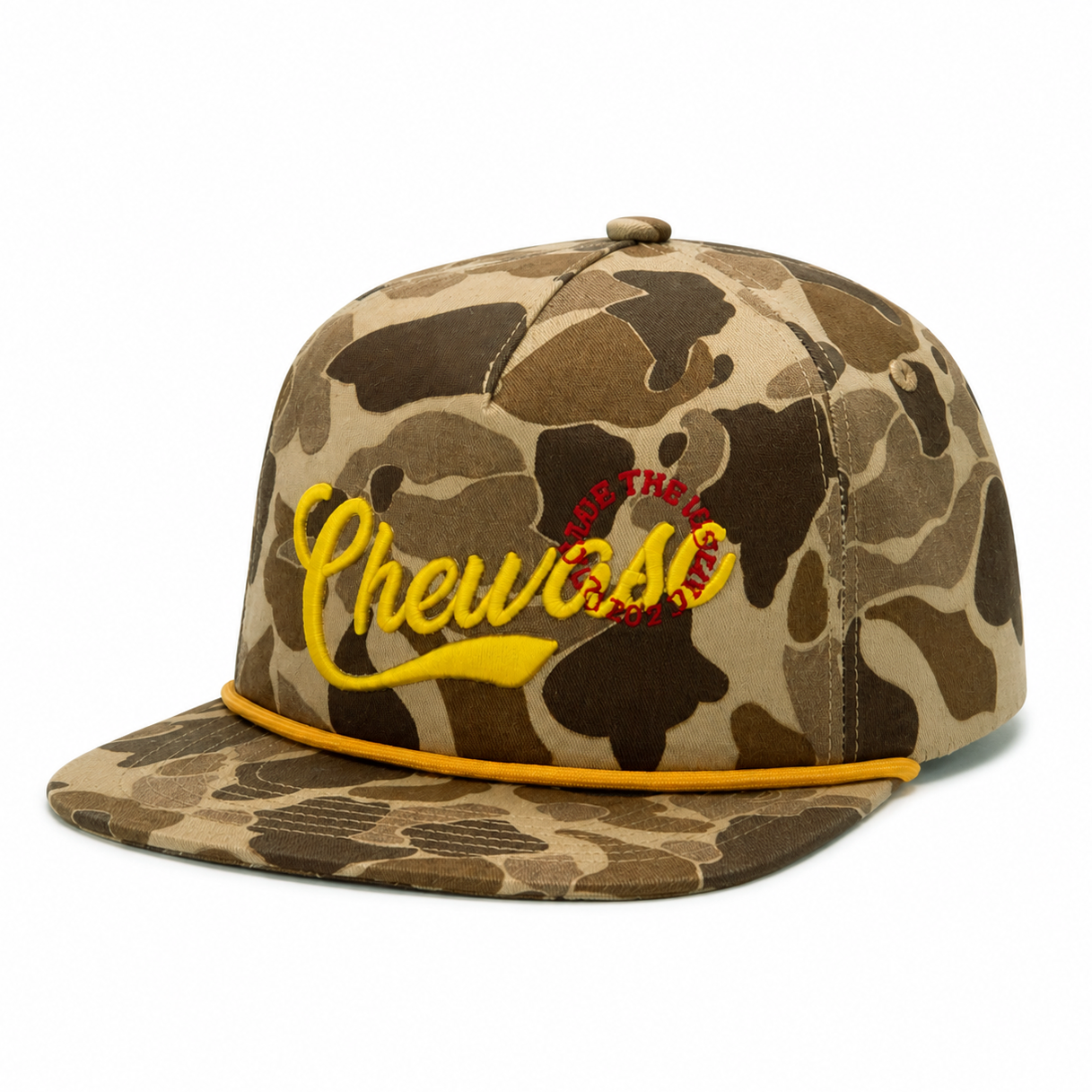 custom camo strap embroidered baseball cap