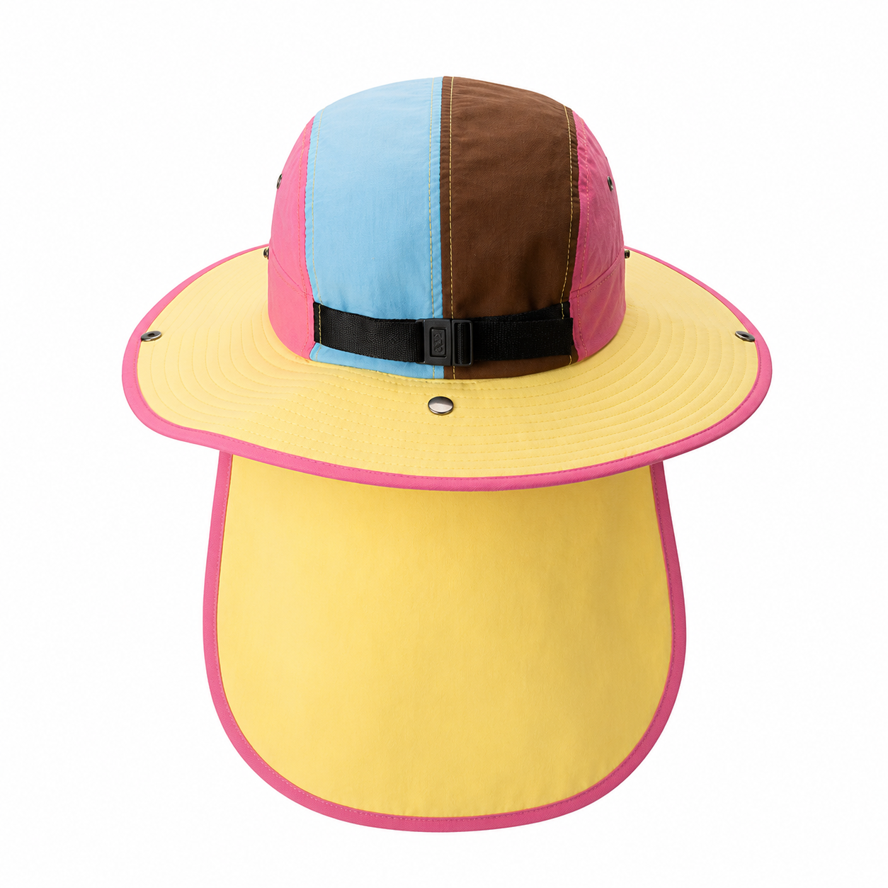 custom color blocked patch logo sun protection waterproof foldable bucket hat