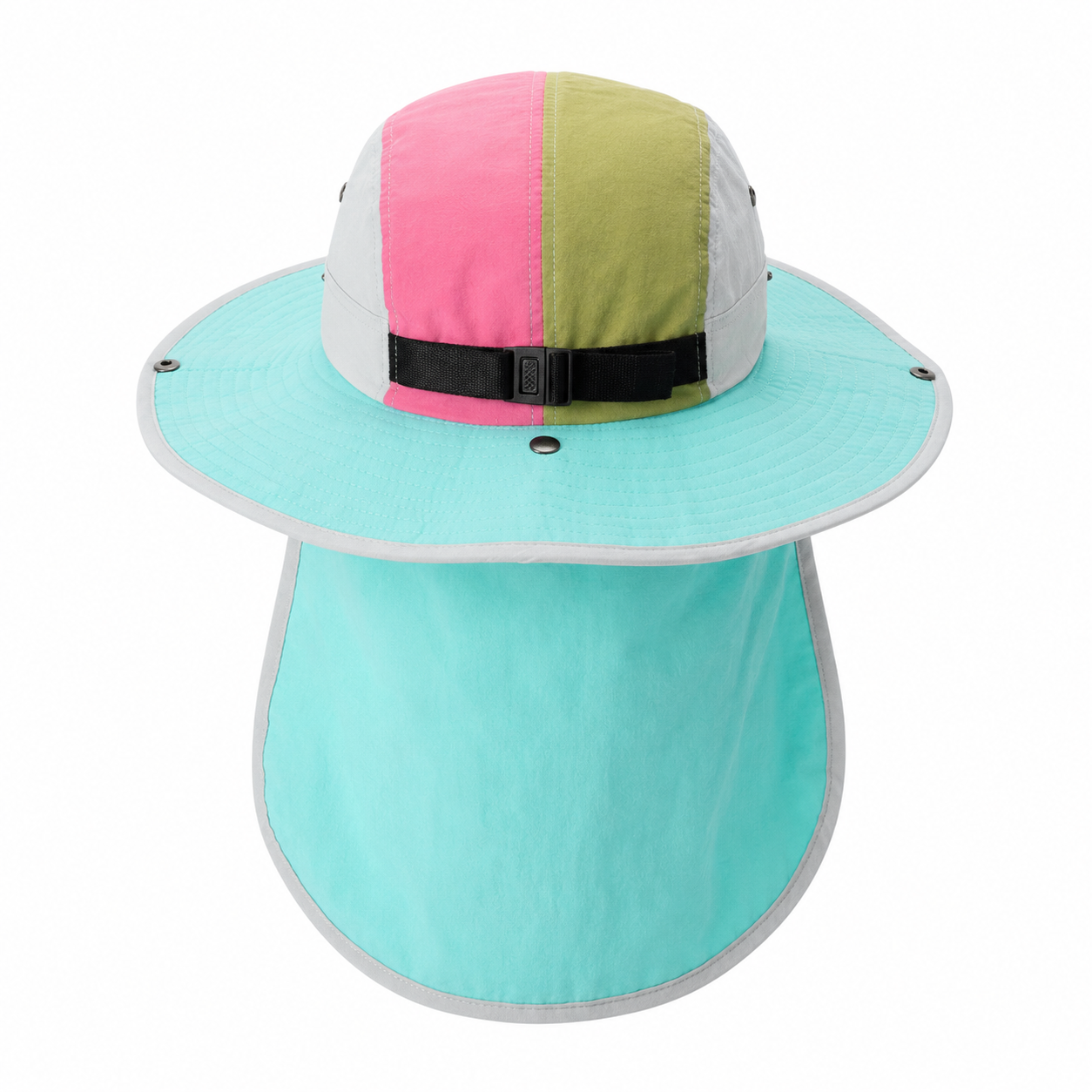 custom color blocked patch logo sun protection waterproof foldable bucket hat