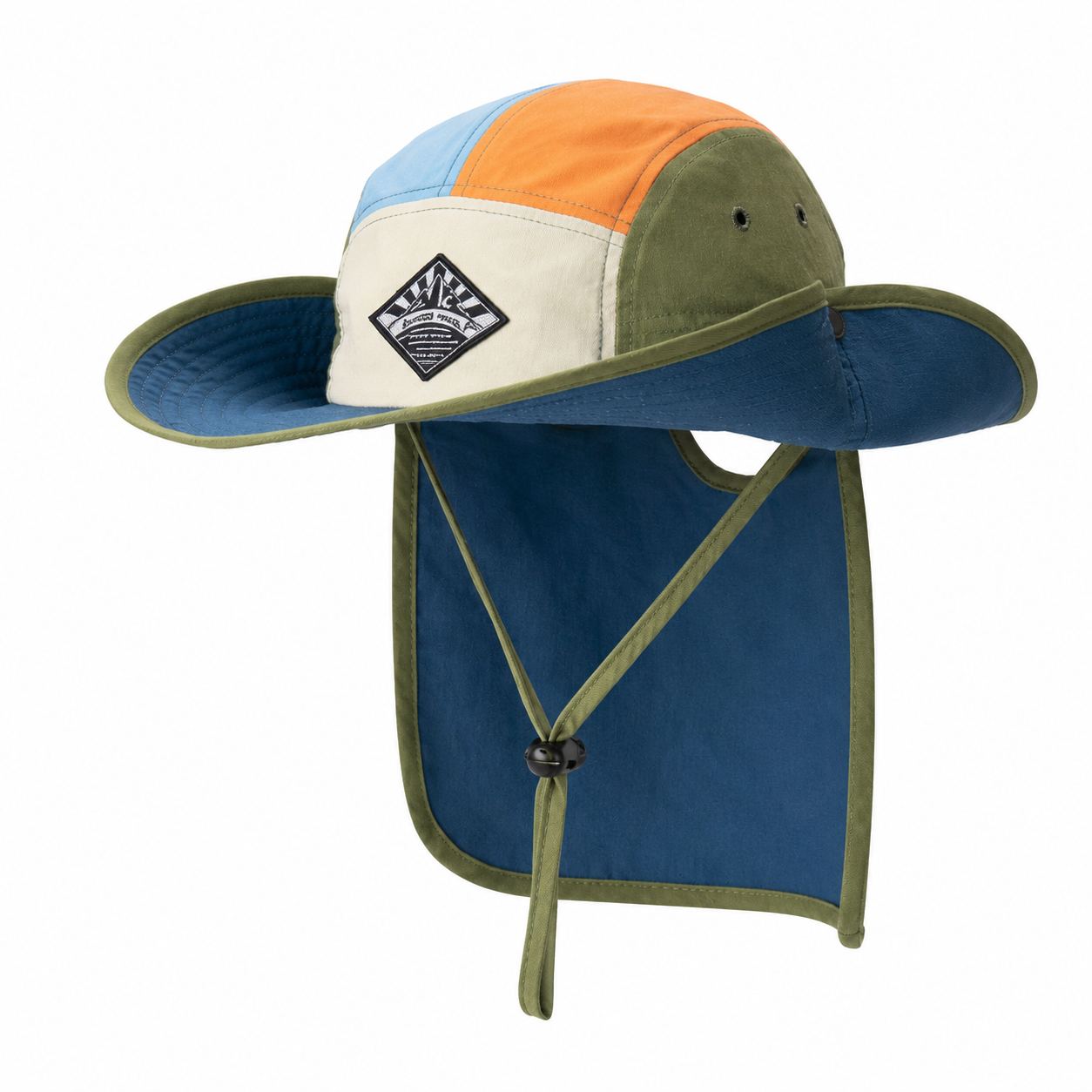 custom color blocked patch logo sun protection waterproof foldable bucket hat