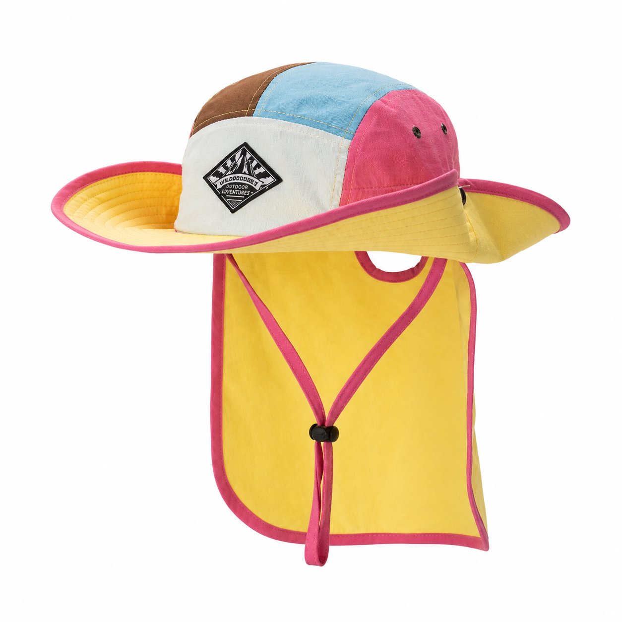 custom color blocked patch logo sun protection waterproof foldable bucket hat